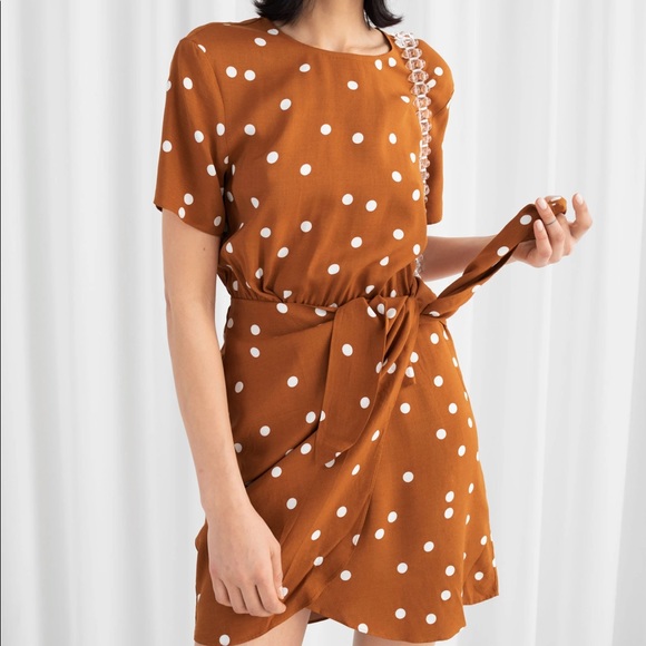 &Other Stories Polka Dot Wrap Mini Dress - Picture 2 of 8